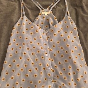 Sheer floral tank top